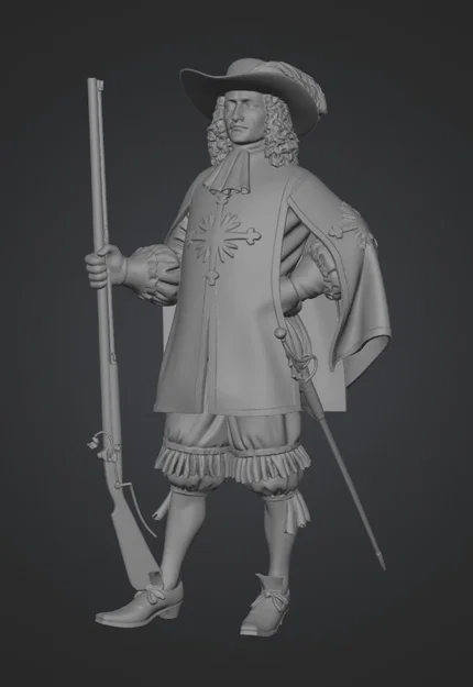 Mô hình 3D Ngự lâm quân hoàng gia (Royal Musketeer) tinh xảo - Image 1