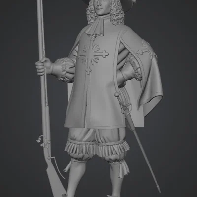 Mô hình 3D Ngự lâm quân hoàng gia (Royal Musketeer) tinh xảo