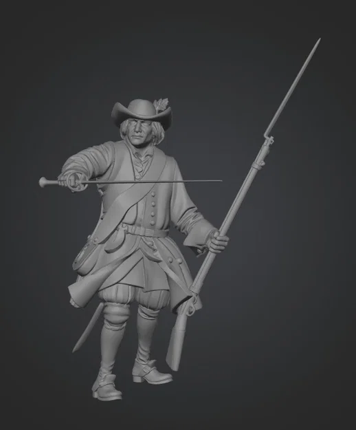 Mô hình 3D Lính Ngự Lâm Thụy Điển - Swedish Musketeer chi tiết cao - Image 1