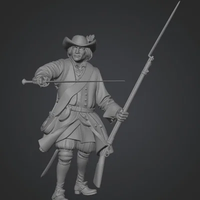 Mô hình 3D Lính Ngự Lâm Thụy Điển - Swedish Musketeer chi tiết cao