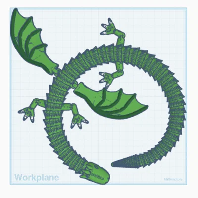 Mô hình rồng khớp nối Articulated Nature Dragon in 3D cực đẹp