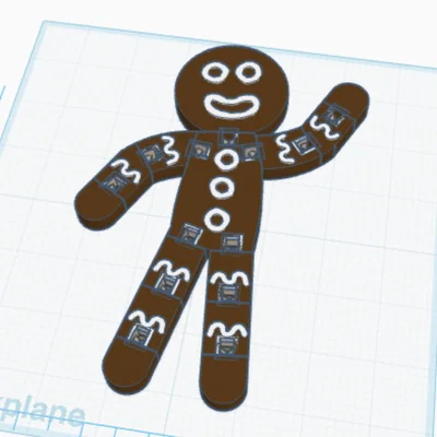 Mô hình bánh gừng Giáng sinh cử động được (Articulated Gingerbread Man)