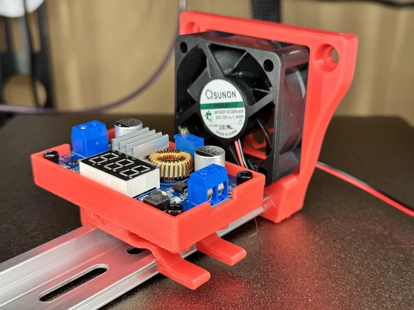 Giá đỡ quạt 5020 cho thanh DIN Rail nhôm Mercury One.1 - Image 12