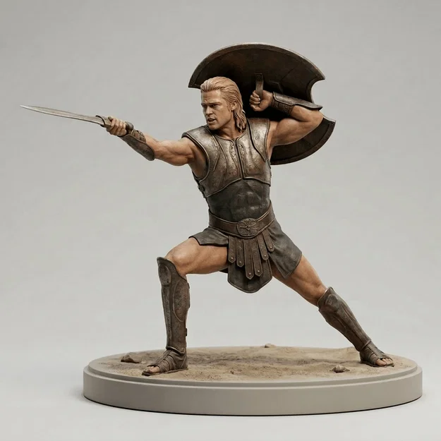 Mô hình 3D Achilles từ phim Troy (2004) - Tượng chiến binh sắc nét - Image 1