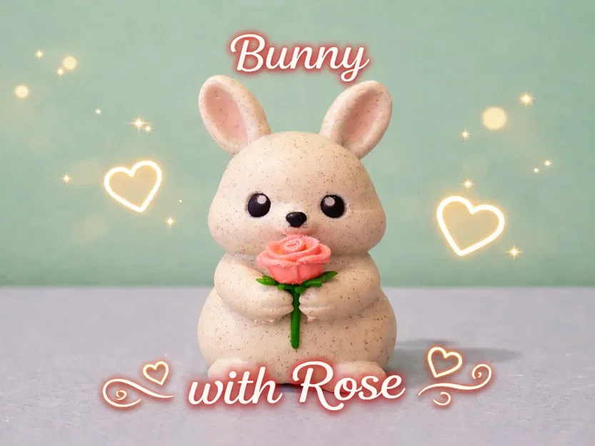 Chú Thỏ Ngọt Ngào Bên Hoa Hồng - Image 1