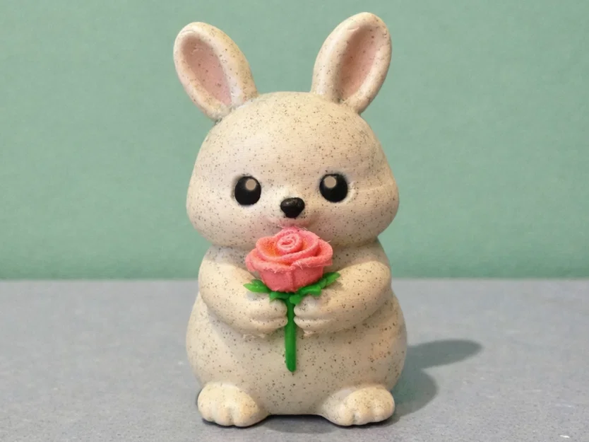Chú Thỏ Ngọt Ngào Bên Hoa Hồng - Image 2