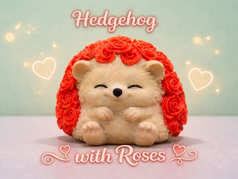Chú Nhím Đáng Yêu Bên Những Đóa Hồng - Image 1