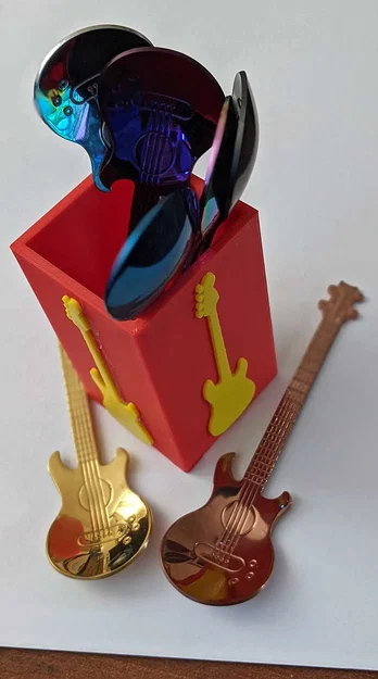 Hộp đựng muỗng guitar 3D - Phụ kiện trang trí bàn ăn cực chất - Image 1