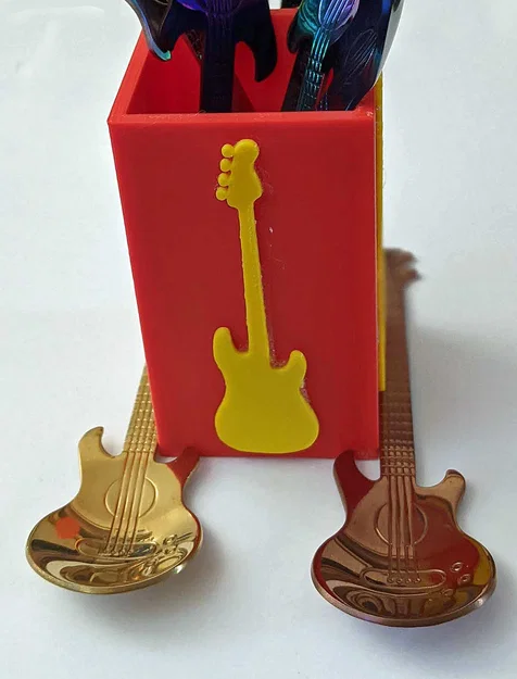 Hộp đựng muỗng guitar 3D - Phụ kiện trang trí bàn ăn cực chất - Image 2