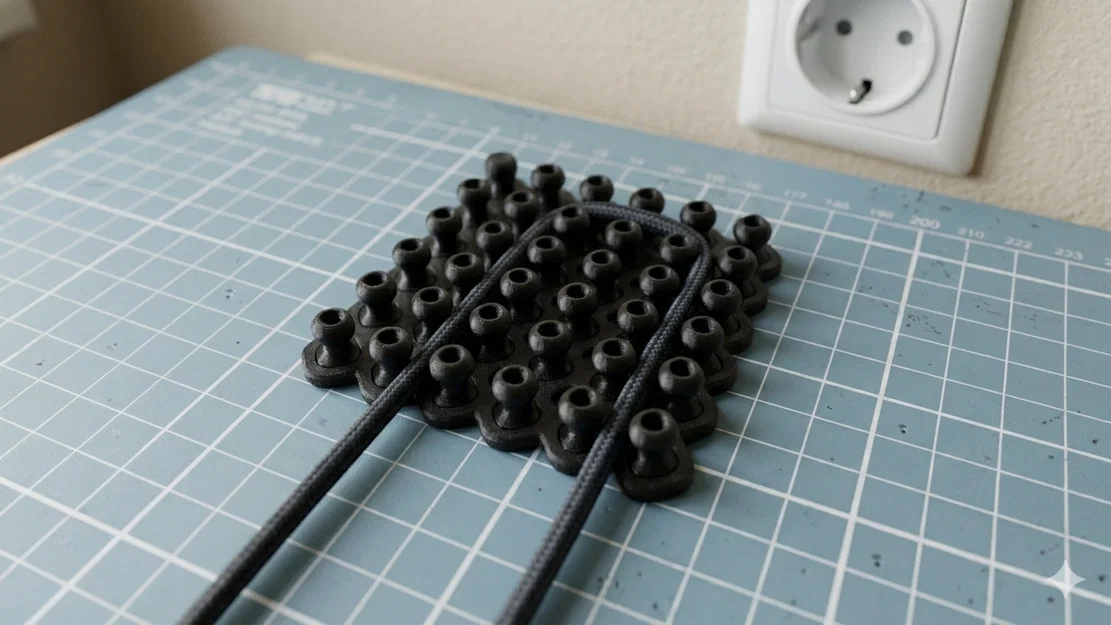 Giá treo tường Modular Grid quản lý dây cáp - Image 2