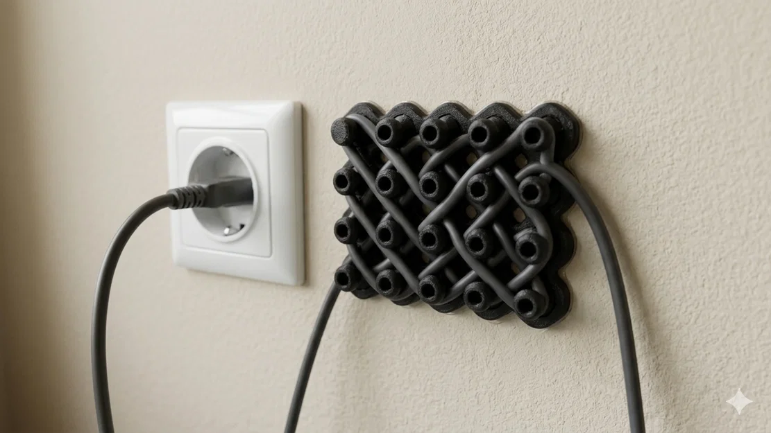 Giá treo tường Modular Grid quản lý dây cáp - Image 4