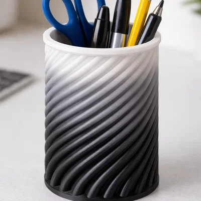 Ống Cắm Bút Thiết Kế Xoắn Ốc Độc Đáo - Phụ Kiện Bàn Làm Việc 3D
