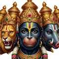 Mô hình 3D tượng Panchamuki Hanuman 5 mặt đầy uy nghiêm - Thumbnail 1