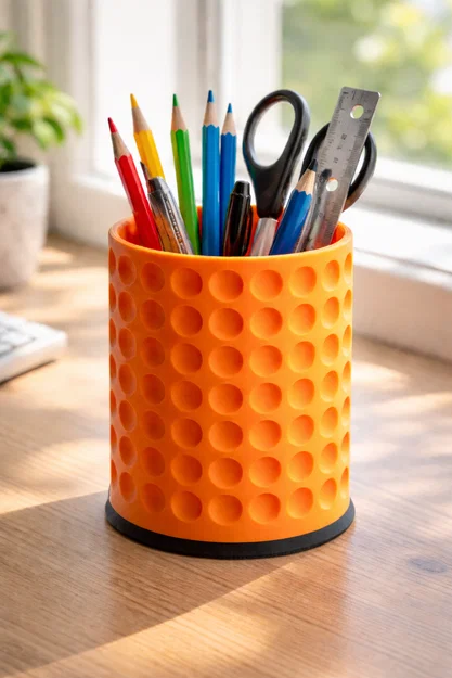 Ống cắm bút để bàn họa tiết lỗ tròn hiện đại - Image 1