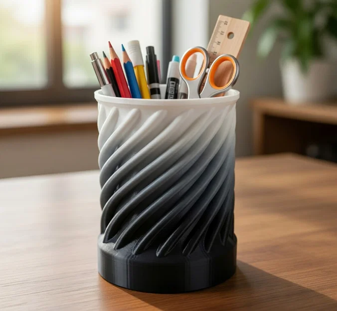 Ống cắm bút xoắn ốc 3D (Organizer) - Mẫu thiết kế để bàn đẹp mắt - Image 1