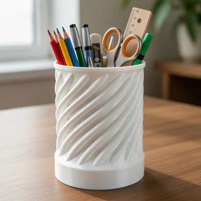 Ống cắm bút xoắn ốc 3D (Organizer) - Mẫu thiết kế để bàn đẹp mắt