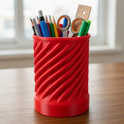 Ống cắm bút xoắn ốc 3D (Organizer) - Mẫu thiết kế để bàn đẹp mắt