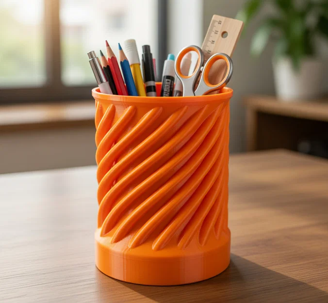 Ống cắm bút xoắn ốc 3D (Organizer) - Mẫu thiết kế để bàn đẹp mắt - Image 4