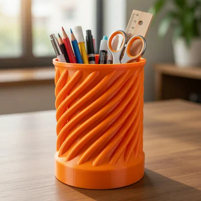 Ống cắm bút xoắn ốc 3D (Organizer) - Mẫu thiết kế để bàn đẹp mắt