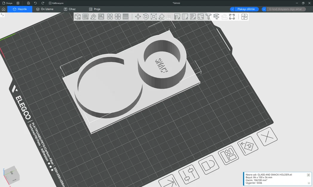Khay Đựng Ly Và Đồ Ăn Nhẹ 3D In Ấn Tiện Lợi Cho Bàn Làm Việc - Image 1