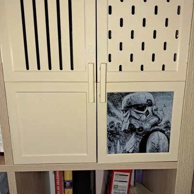 Cánh cửa tủ IKEA Kallax với tấm ốp thay thế được