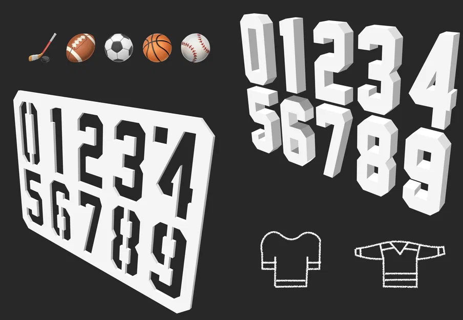 Bộ Stencil Số Áo Đấu và Các Số từ 0 đến 9 - Image 1