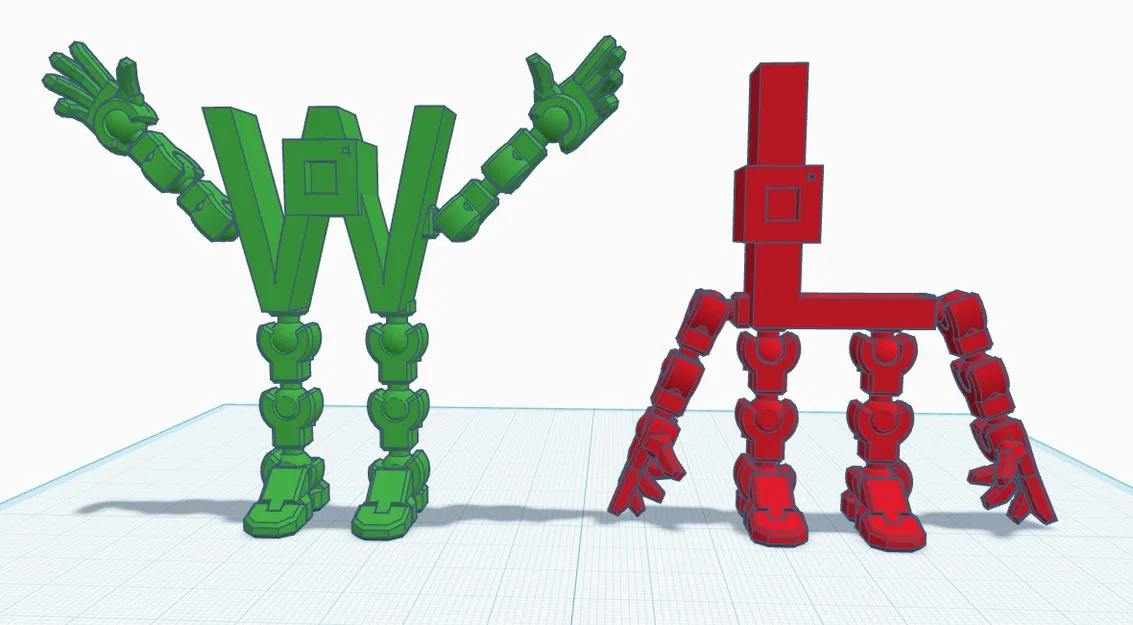 Mô hình nhân vật W hoặc L cử động linh hoạt - File in 3D độc đáo - Image 1