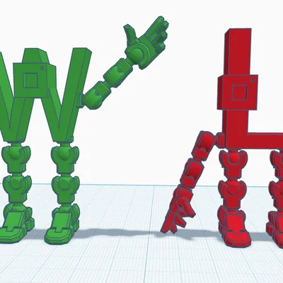 Mô hình nhân vật W hoặc L cử động linh hoạt - File in 3D độc đáo