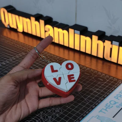 Móc khóa hình trái tim Love - Đồ chơi Fidget 3D độc đáo