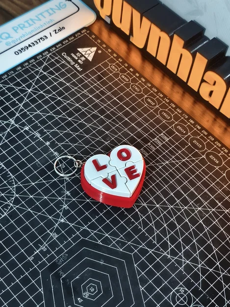 Móc khóa hình trái tim Love - Đồ chơi Fidget 3D độc đáo - Image 2