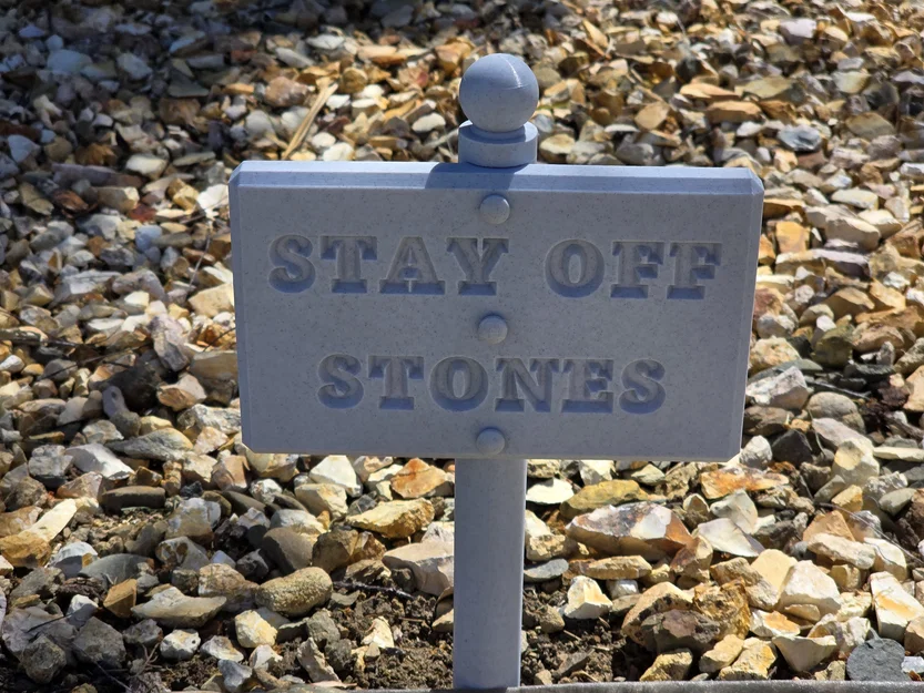 Bảng cảnh báo 'Không giẫm lên đá' giả lập đá Marble - Image 1