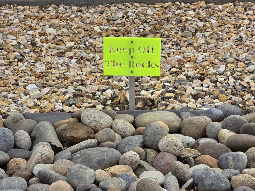 Bảng cảnh báo 'Không giẫm lên đá' giả lập đá Marble - Image 7