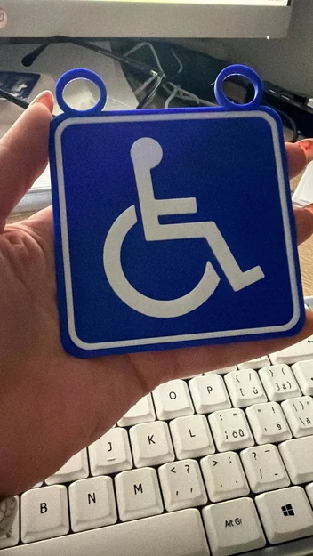 Biển báo treo xe lăn (Wheelchair sign) - Phụ kiện cho xe đạp/ba lô - Image 1