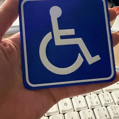 Biển báo treo xe lăn (Wheelchair sign) - Phụ kiện cho xe đạp/ba lô