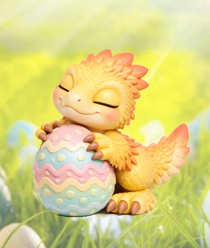 Mô hình Velociraptor con ôm trứng Phục sinh dễ thương cho in 3D - Image 1