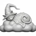 Mèo Phù Thủy Ngủ Trên Đám Mây – Tượng Nhỏ Phong Cách Fantasy Dễ Thương - Thumbnail 1