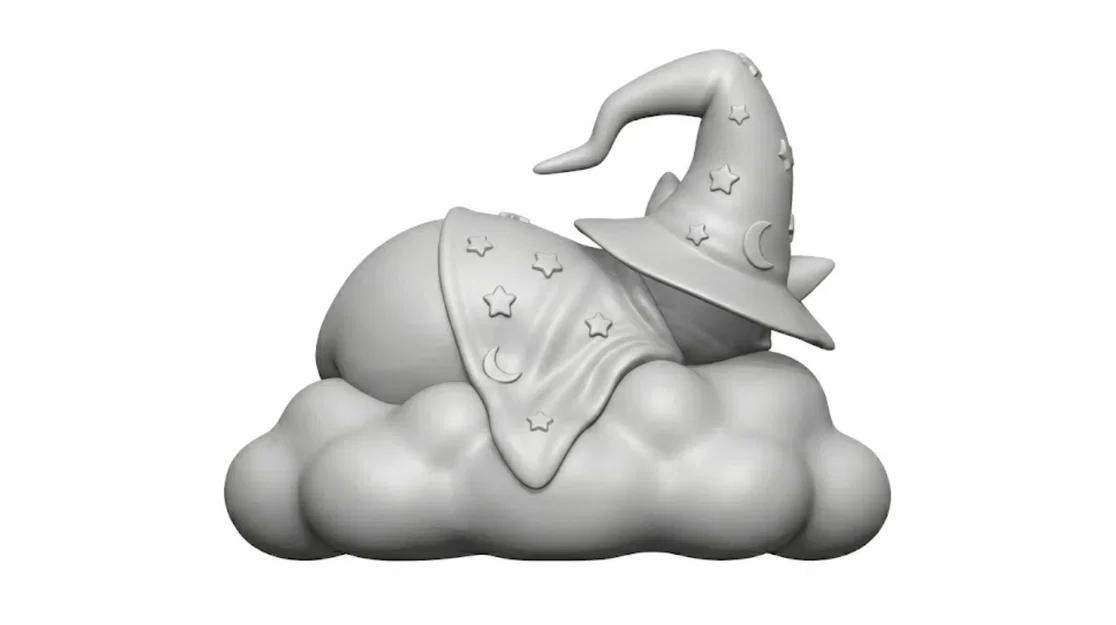 Mèo Phù Thủy Ngủ Trên Đám Mây – Tượng Nhỏ Phong Cách Fantasy Dễ Thương - Image 2