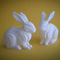 Waveform Bunny Figurine - Mô hình tượng thỏ trang trí tối giản - Thumbnail 1