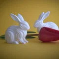 Waveform Bunny Figurine - Mô hình tượng thỏ trang trí tối giản - Thumbnail 4