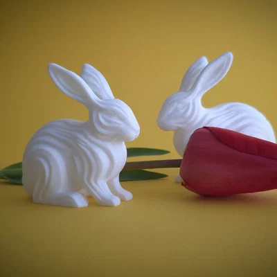Waveform Bunny Figurine - Mô hình tượng thỏ trang trí tối giản
