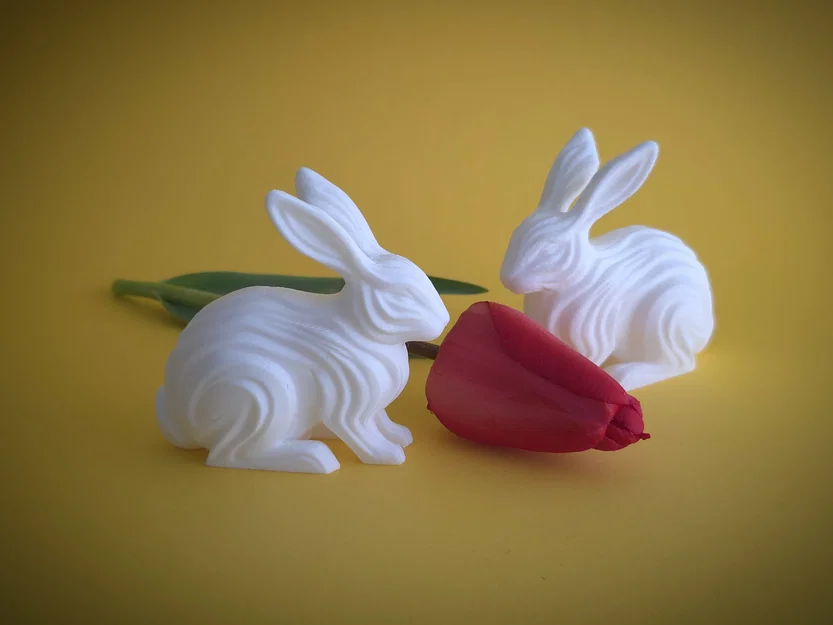 Waveform Bunny Figurine - Mô hình tượng thỏ trang trí tối giản - Image 5