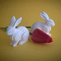 Waveform Bunny Figurine - Mô hình tượng thỏ trang trí tối giản - Thumbnail 6