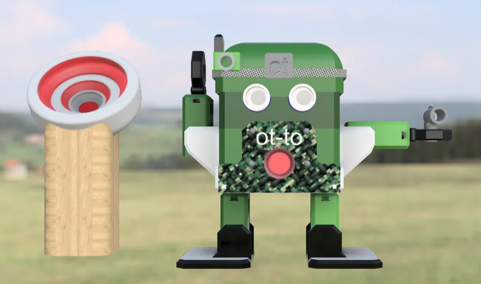 Mô hình robot Otto soldier in 3D với súng laser và bia ngắm thông minh - Image 1