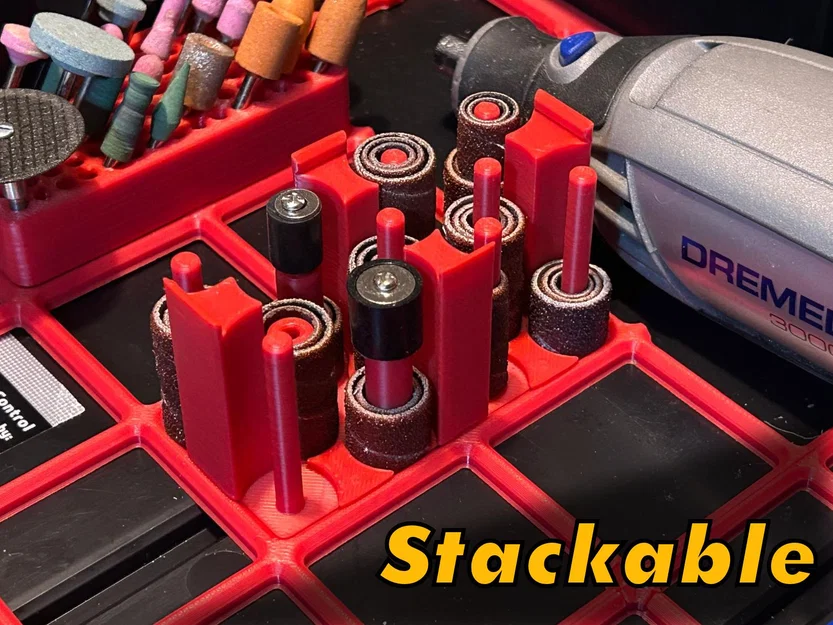 Giá đỡ nhám vòng Dremel (Gridfinity - Có thể xếp chồng) - Image 1