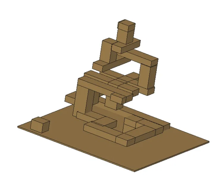 Mô hình cấu trúc khối lắp ghép phong cách Minecraft 3D độc đáo - Image 1