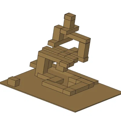Mô hình cấu trúc khối lắp ghép phong cách Minecraft 3D độc đáo