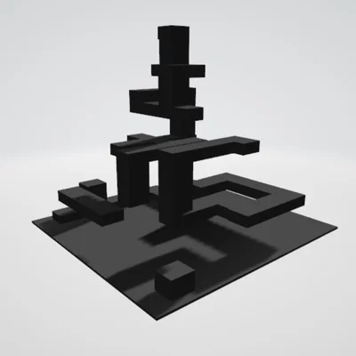 Mô hình cấu trúc khối lắp ghép phong cách Minecraft 3D độc đáo