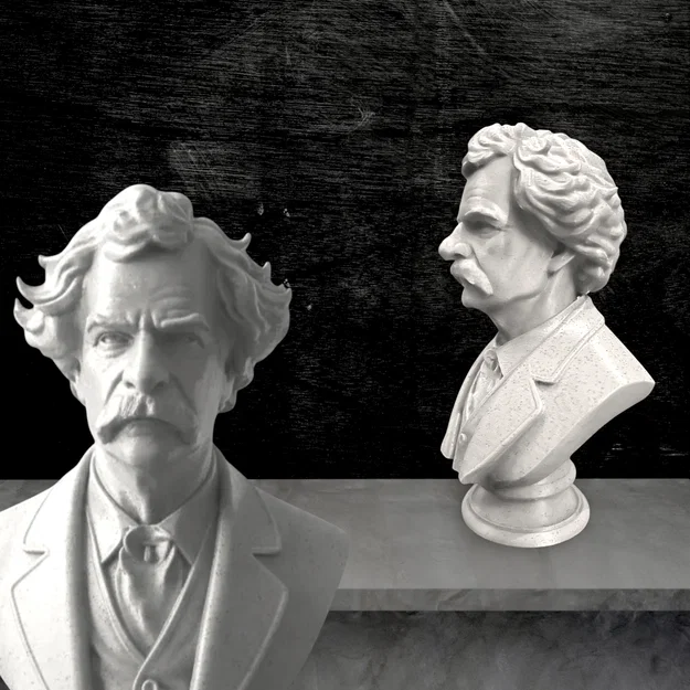 Mô hình tượng bán thân Mark Twain in 3D nghệ thuật sắc nét - Image 1