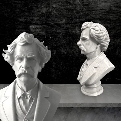 Mô hình tượng bán thân Mark Twain in 3D nghệ thuật sắc nét
