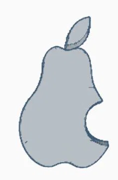 Mô hình trang trí Pear Phone Logo - Tệp in 3D độc đáo - Image 1
